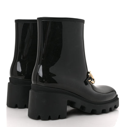 Gucci Rubber Womens Horsebit Ankle Boots 36 Black 4 of 8