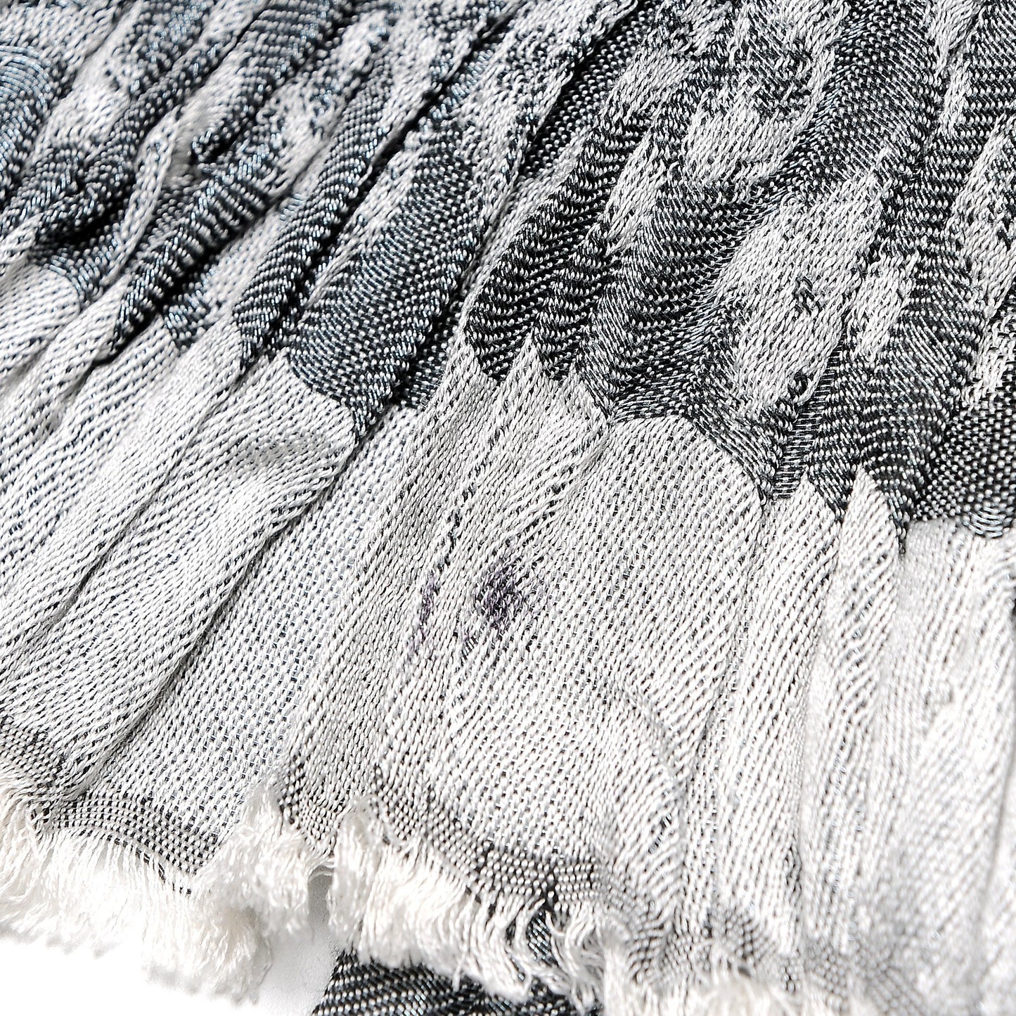 Silk Wool Monogram Ikat Scarf