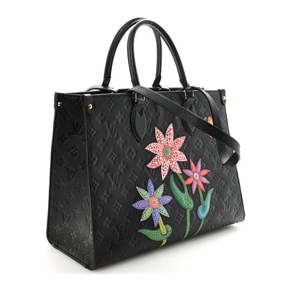 Louis Vuitton LV X YK Empreinte Inlaid Kusama Flowers Onthego MM Black 3 of 9