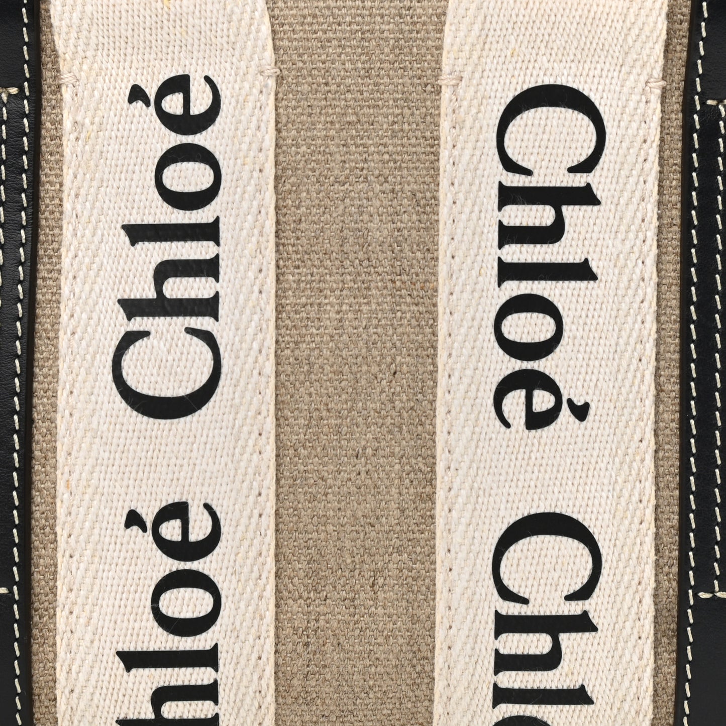 Cotton Calfskin Mini Woody Ribbon Tote White Blue