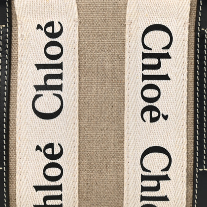 Chloe Cotton Calfskin Mini Woody Ribbon Tote White Blue 7 of 9