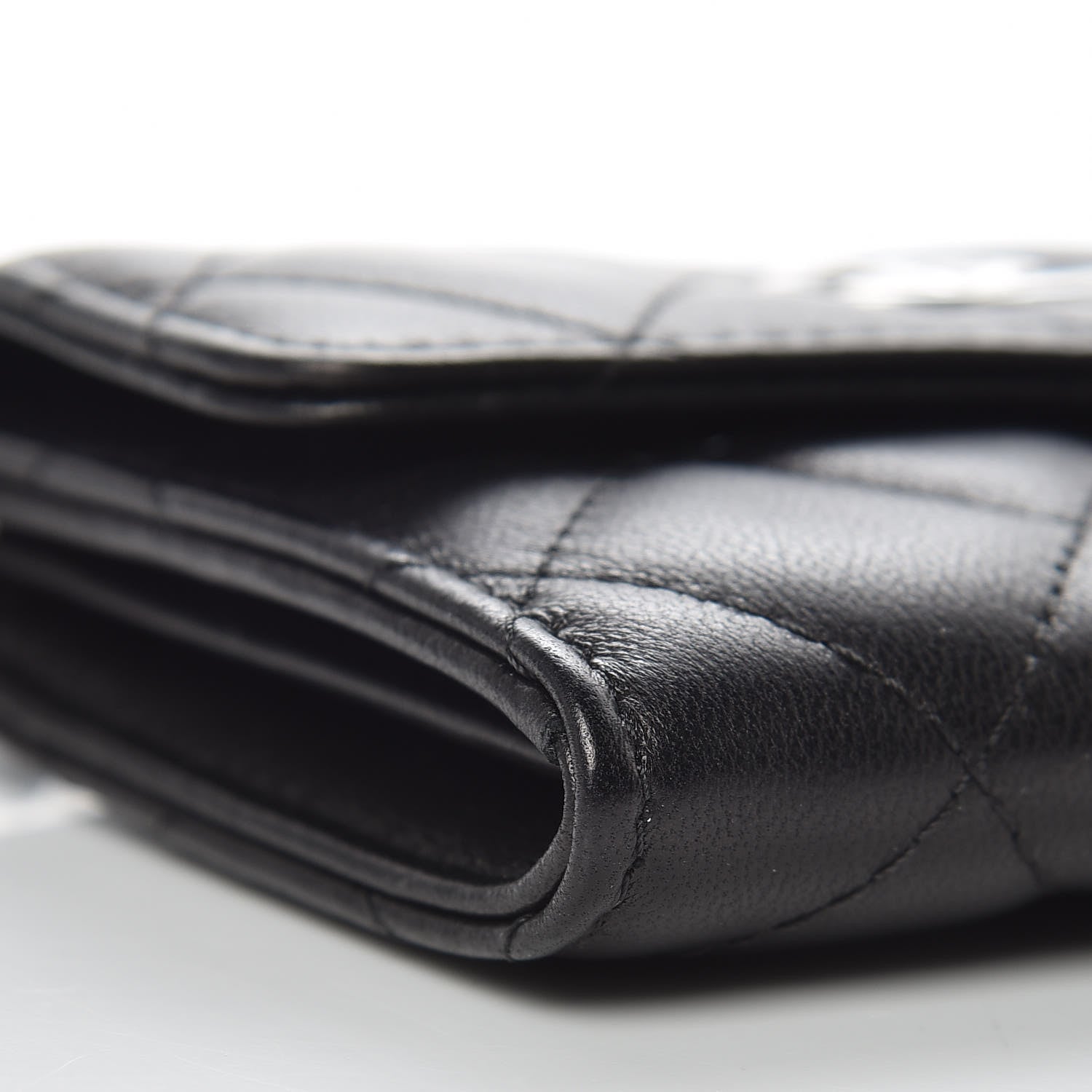 Chanel Lambskin Quilted Card Holder On Chain Black 9 of 10