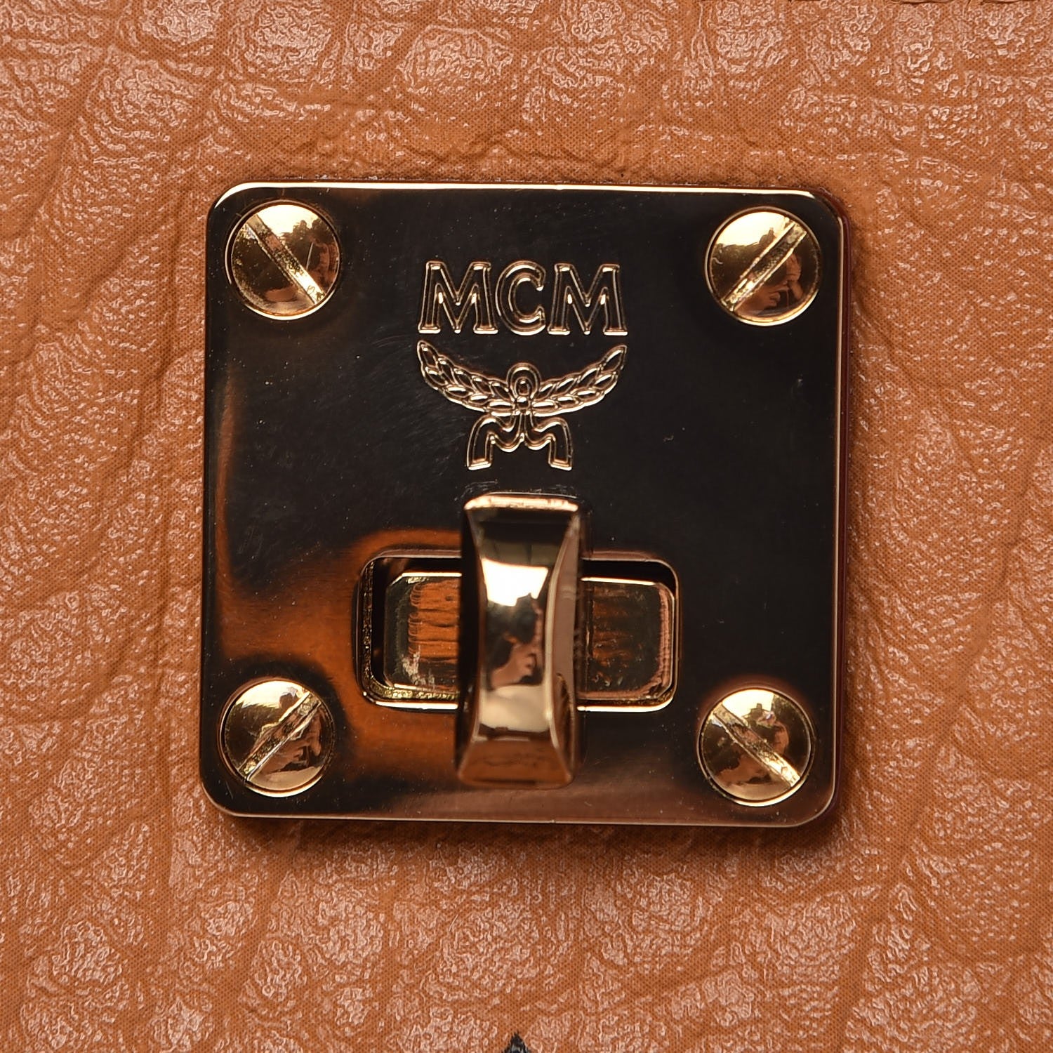 MCM Visetos Large Essential Tote Cognac 9 of 10