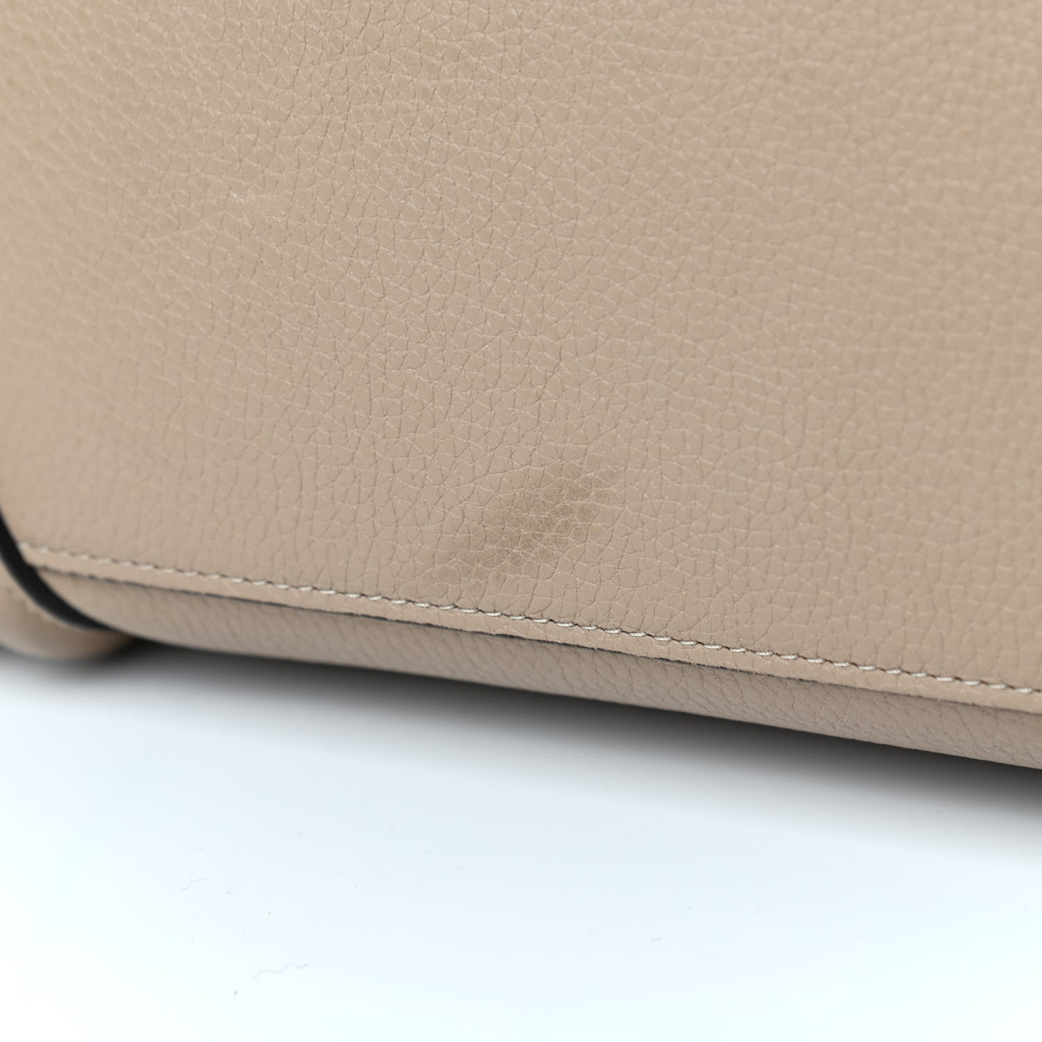 Celine Drummed Calfskin Mini Luggage Dune 9 of 10