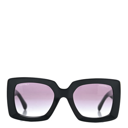 Chanel Acetate Rectangle Sunglasses 5435 Black 2 of 8