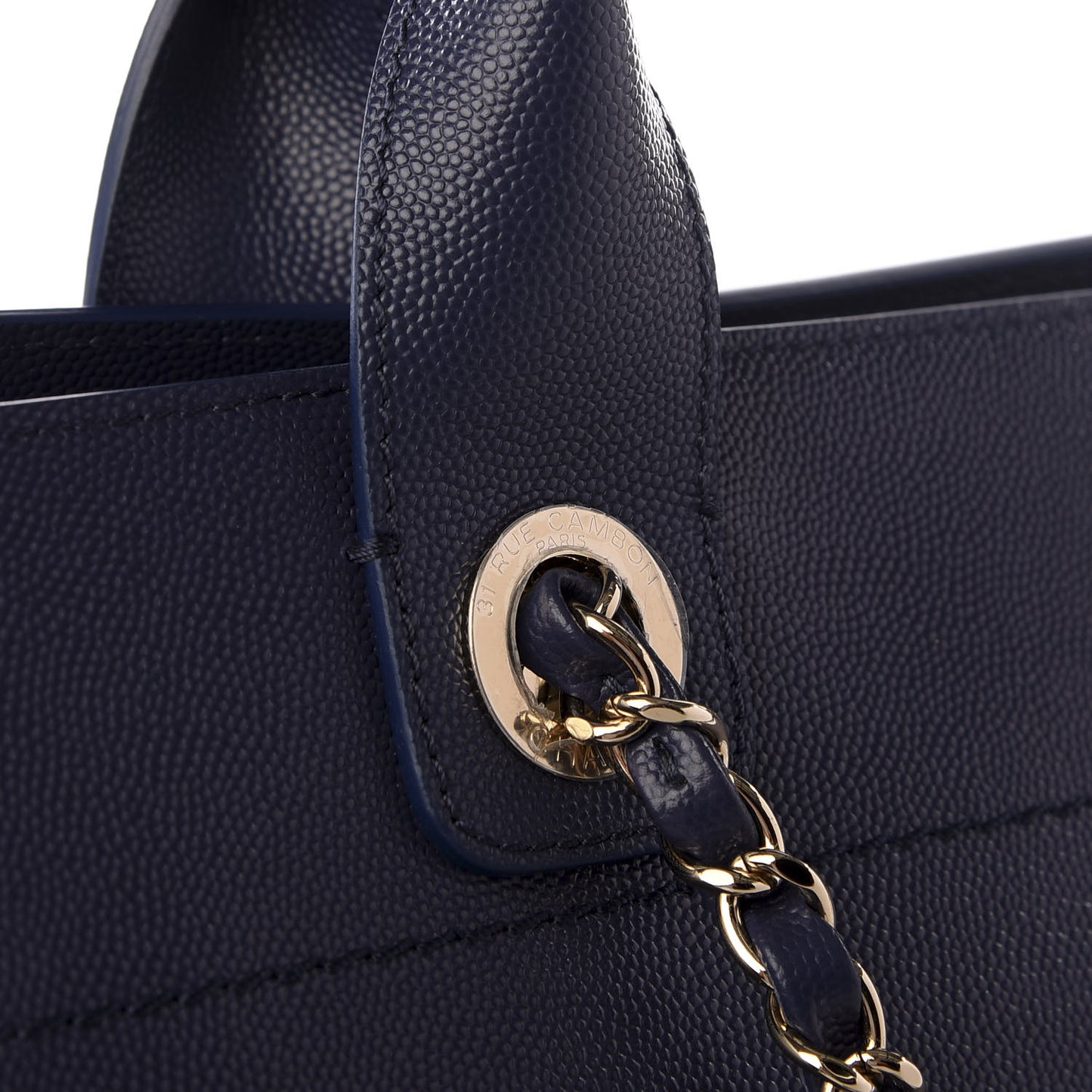 Caviar Small Studded Deauville Tote Blue