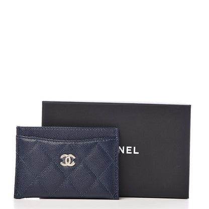 Chanel Caviar Quilted Card Holder Blue 9 of 9