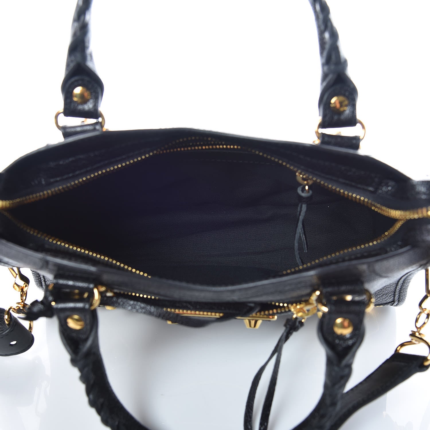Balenciaga Chevre Gold Metallic Edge Hardware Mini City Black 7 of 9