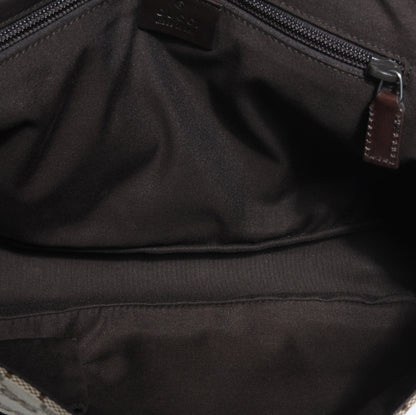 Gucci Monogram Medium Double Buckle Flap Messenger Bag Beige Dark Brown 5 of 7