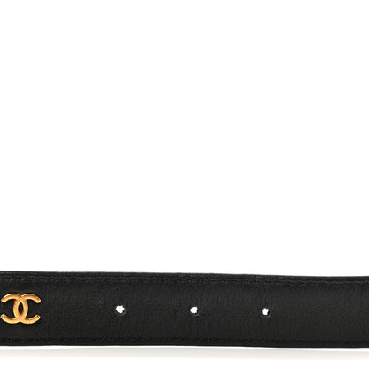 Chanel Lambskin Chain Square Buckle Belt 70 28 Black 3 of 8