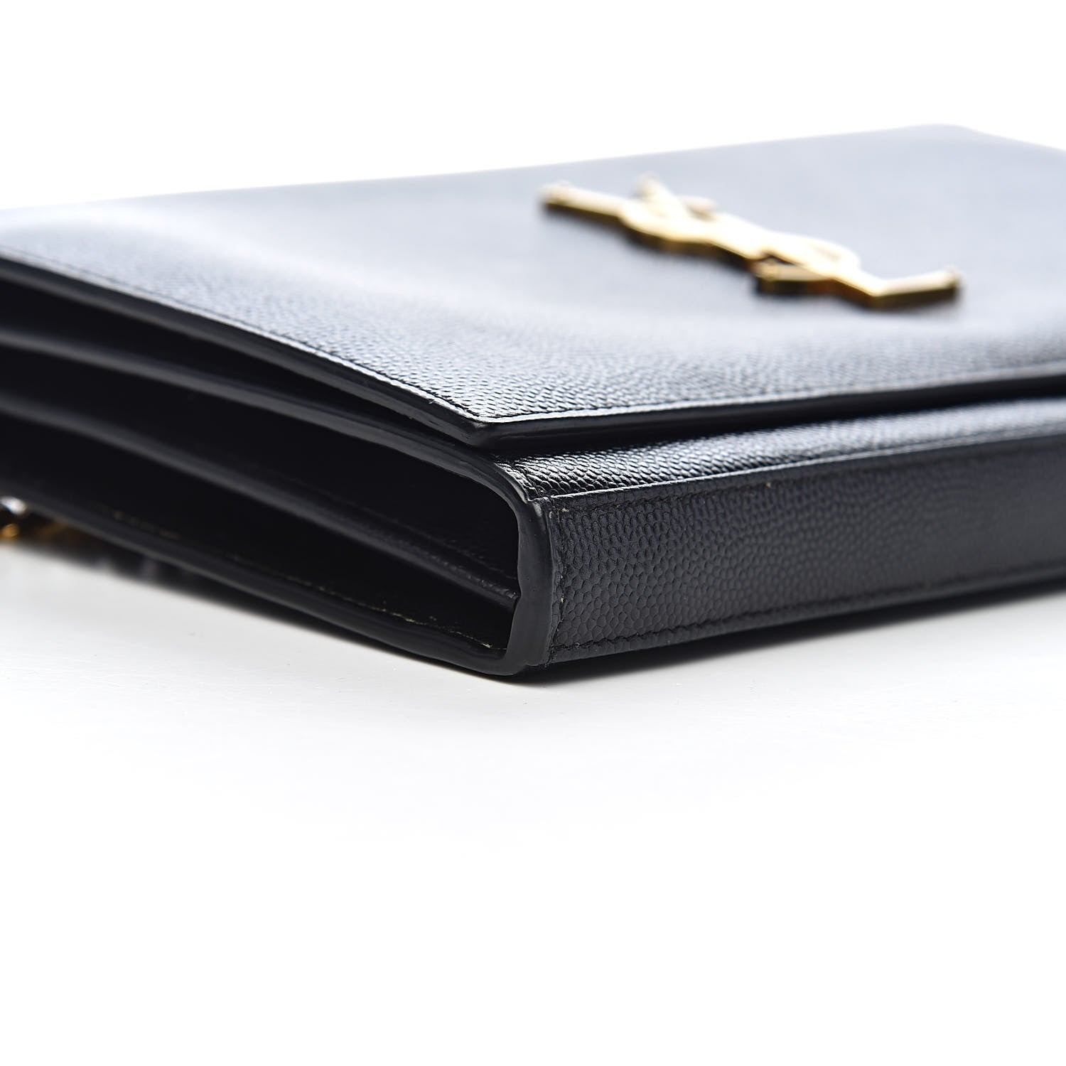 Saint Laurent Grain De Poudre Monogram Chain Wallet Black 10 of 12