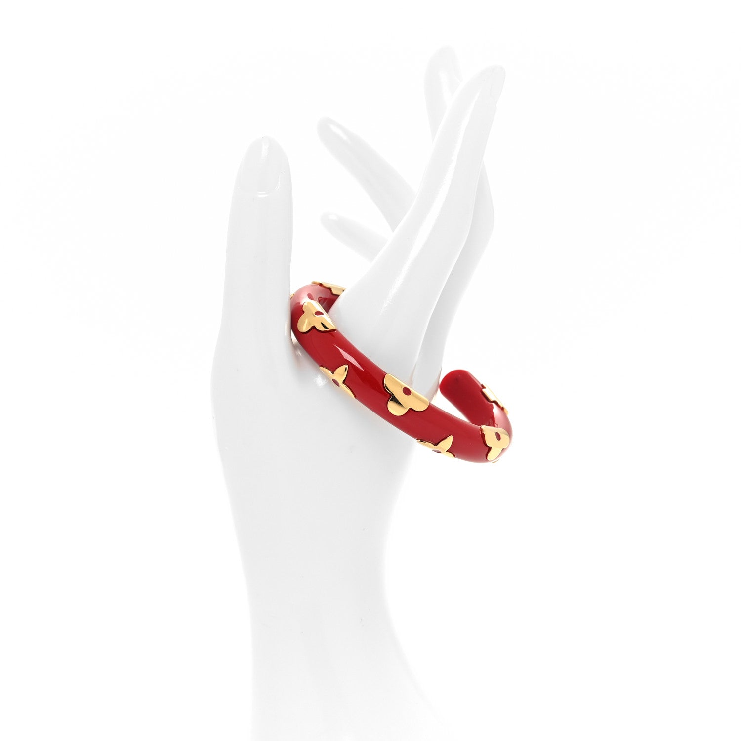 Louis Vuitton LOUIS VUITTON Resin Daily Monogram Bracelet M Red 2 of 4