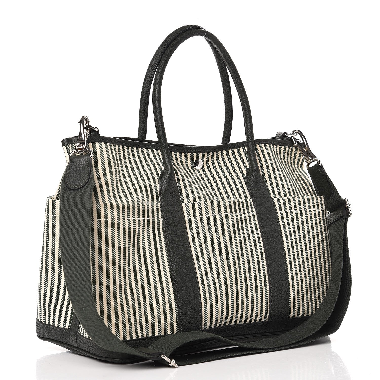 Hermes Toile Vache Country Garden Party Pockets 36 MM Tote Ecru Vert Anglais Vert Fonce 4 of 12