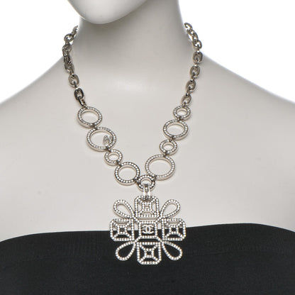 Chanel Crystal Strass Necklace Silver 2 of 5