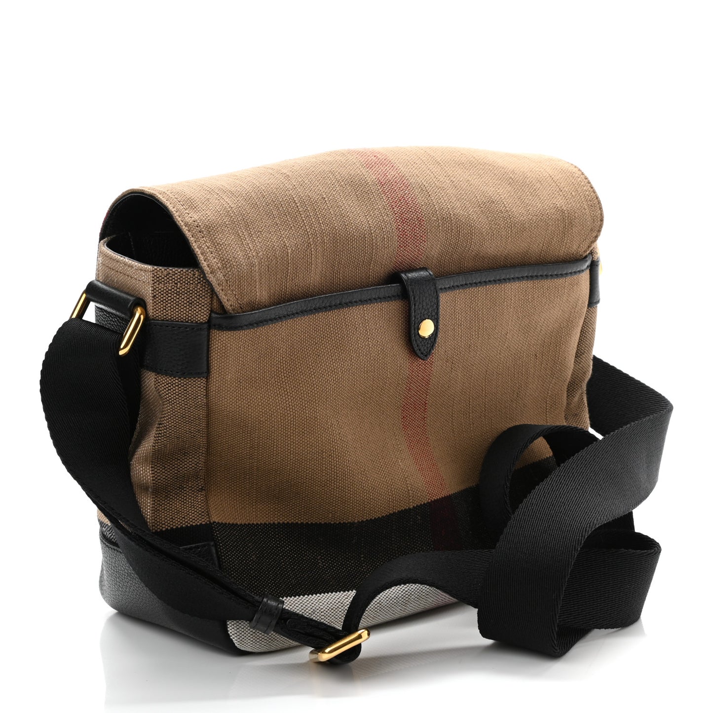 Canvas Mega Check Small Baildon Messenger Bag Black