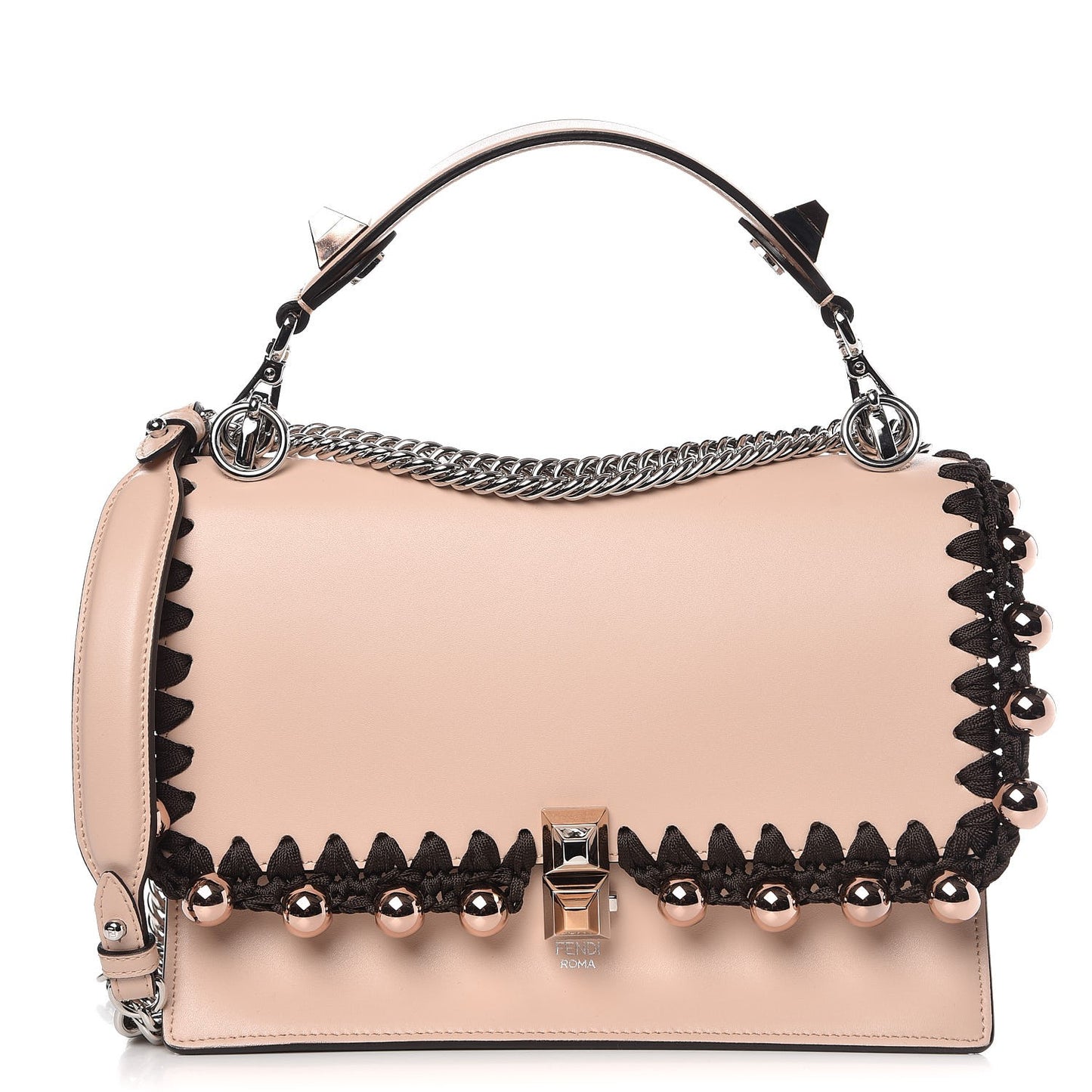 Vitello Liberty Ribbon Pearl Lace Up Kan I Shoulder Bag Plaster