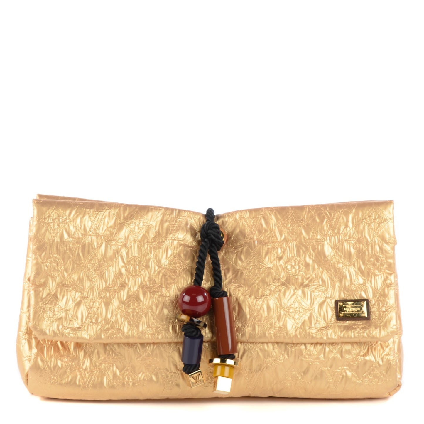 Jacquard Quilted Monogram Limelight African Queen Clutch Masai