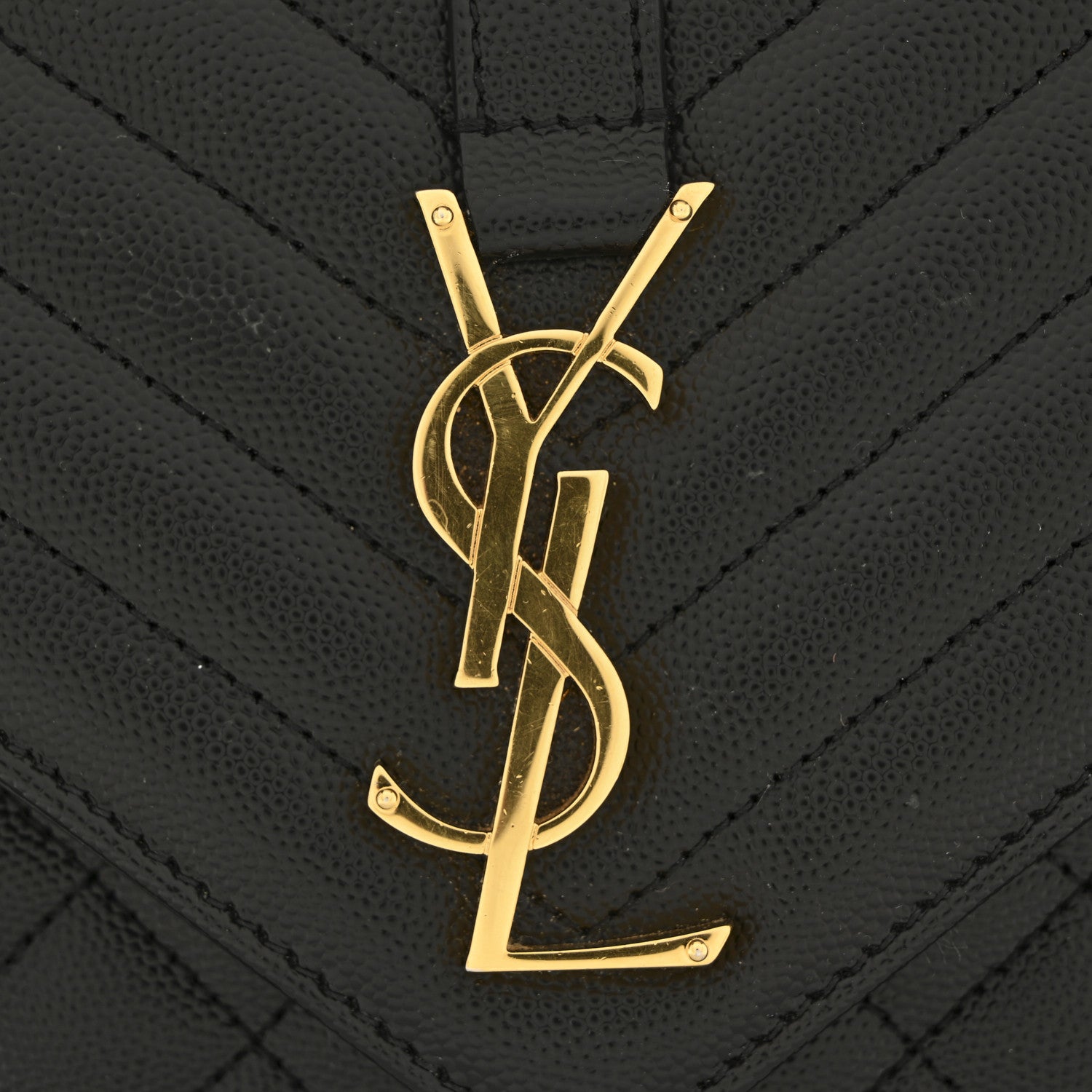 Saint Laurent Grain De Poudre Textured Mixed Matelasse Triquilt Medium Monogram Satchel Black 11 of 11