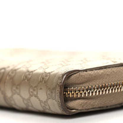 Gucci Metallic Guccissima Microguccissima Bree Zip Around Wallet Golden Beige 10 of 12