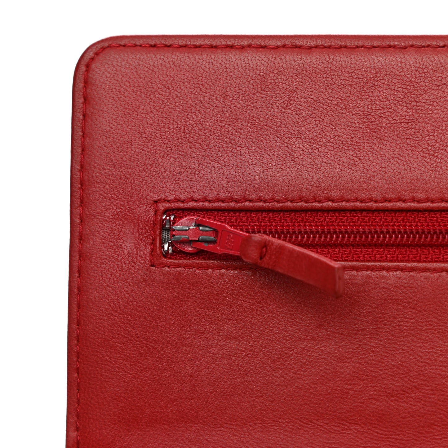 Lambskin Quilted Boy Wallet On Chain WOC Red