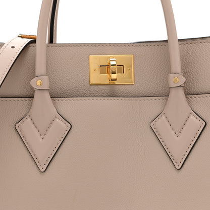 Louis Vuitton Calfskin Monogram On My Side MM Greige 7 of 10