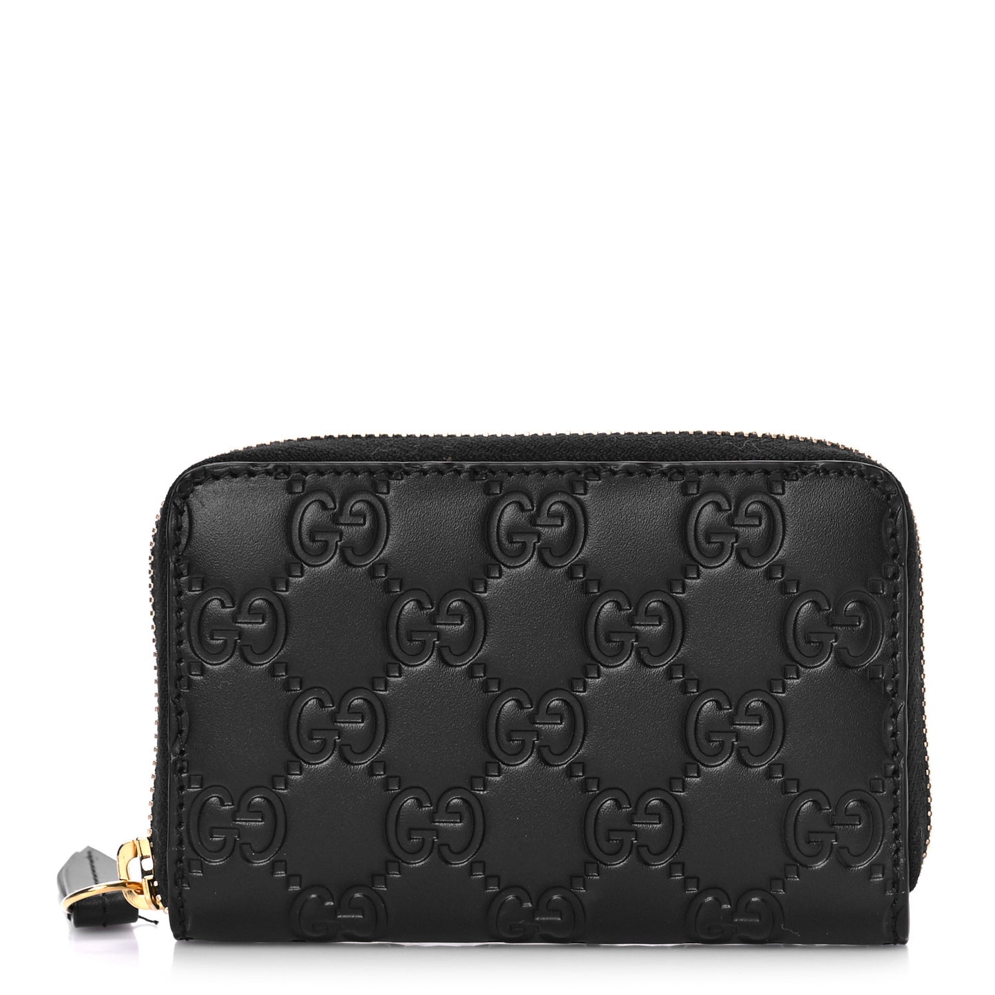 Guccissima Zip Around Card Case Black