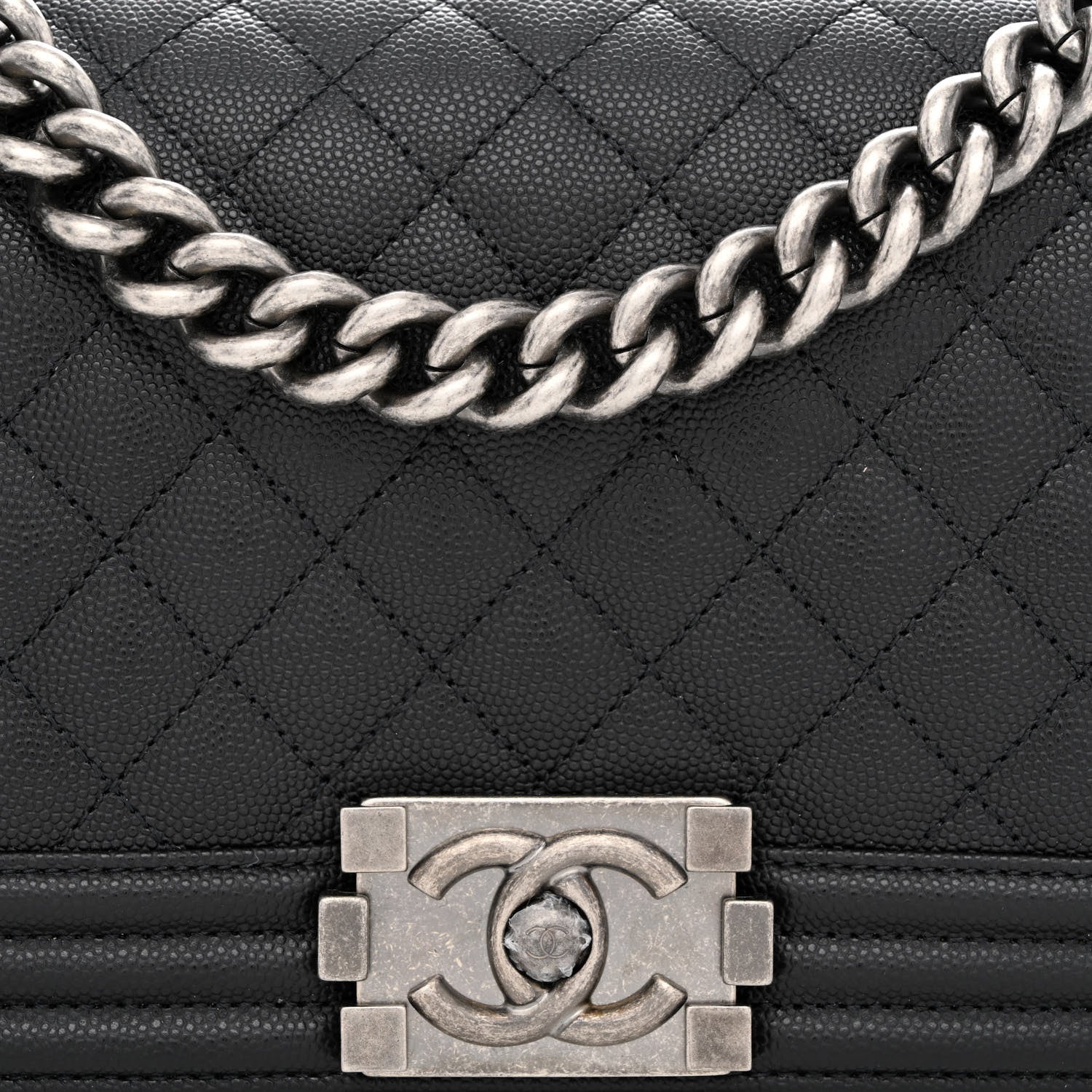 Chanel Caviar Quilted Medium Boy Flap Black 8 of 10