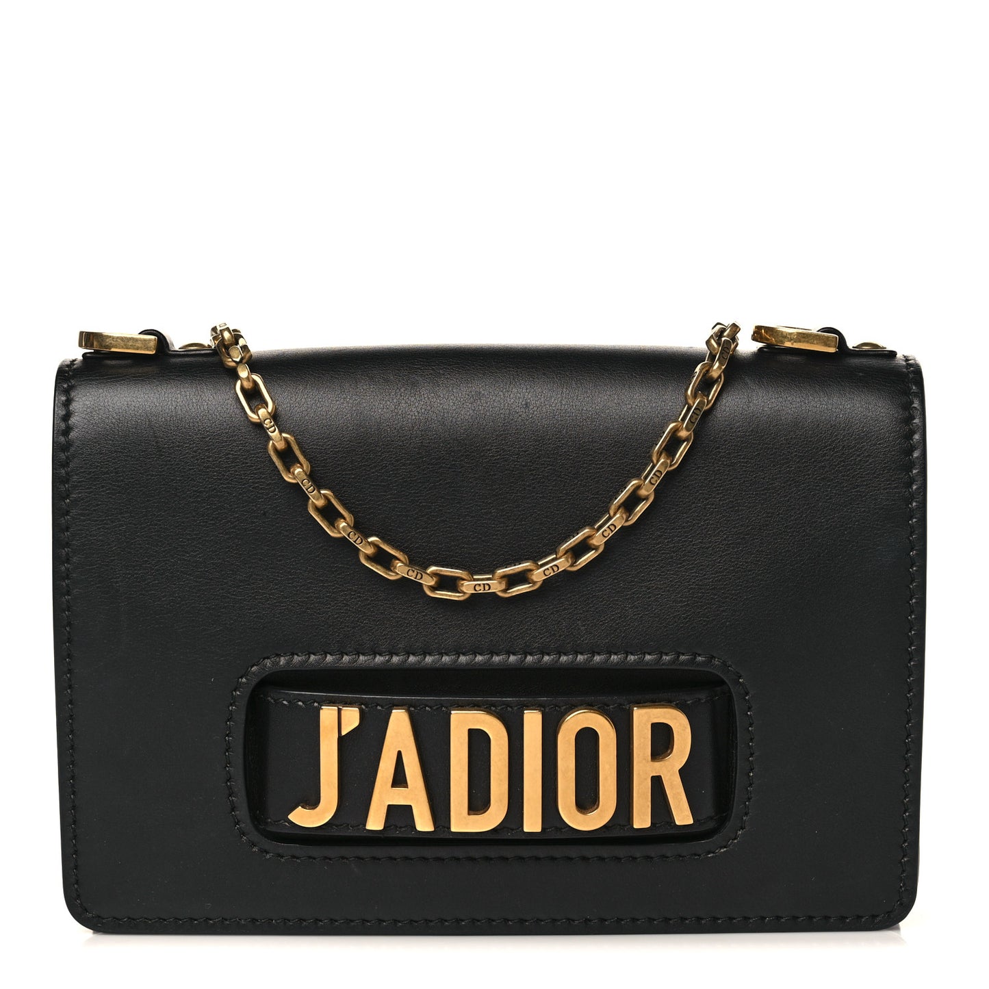 Calfskin J'Adior Chain Flap Bag Black