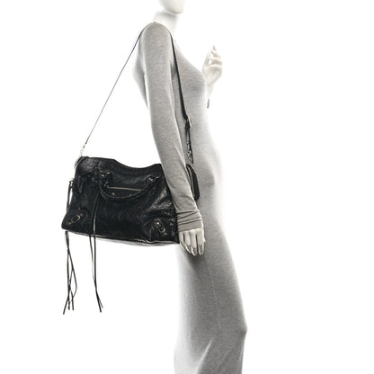Balenciaga Agneau Arena Silver Hardware Medium Le City Black 2 of 11