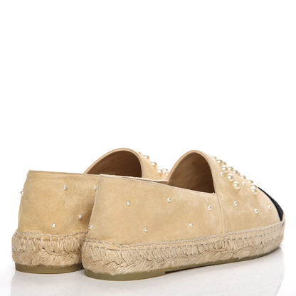 Chanel Suede Pearl CC Espadrilles 39 Beige 4 of 10