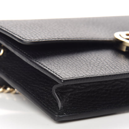 Gucci Dollar Calfskin Interlocking G Chain Wallet Black 8 of 11