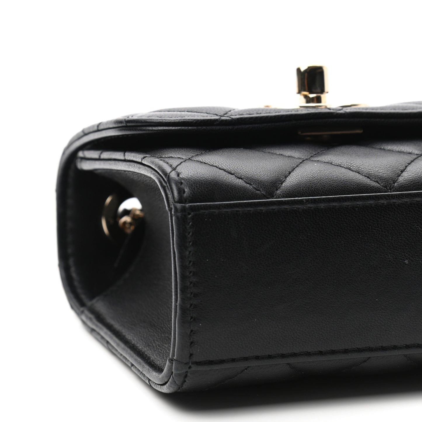 Lambskin Quilted Mini Trendy CC Chain Wallet Black