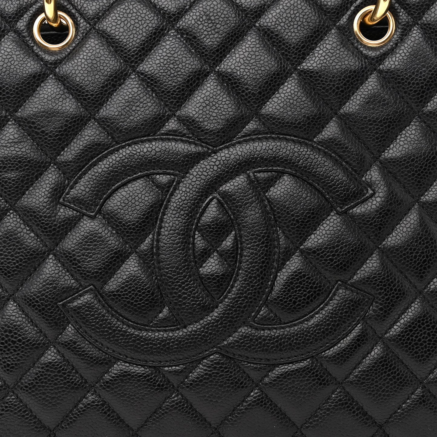 Caviar Quilted Grand Shopping Tote GST Black