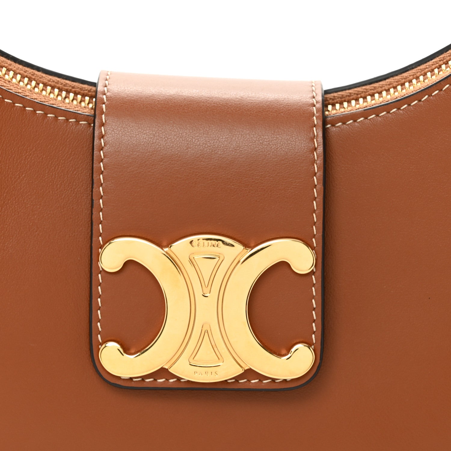 Celine Smooth Calfskin Medium Strap Ava Triomphe Shoulder Bag Tan 8 of 11