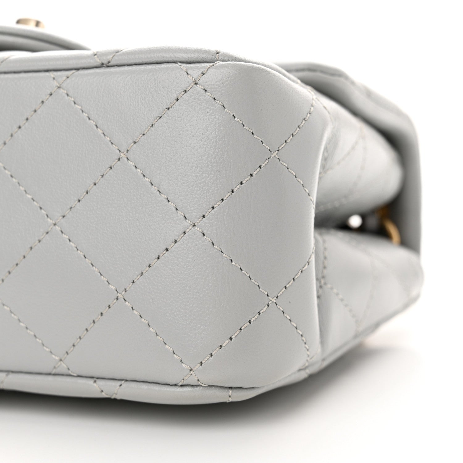 Chanel Lambskin Quilted Mini Pearl Crush Flap Light Grey 10 of 11