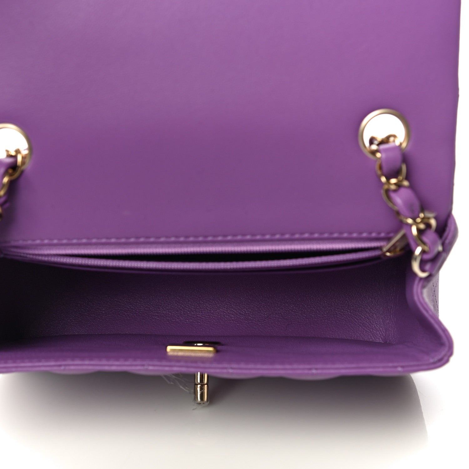 Chanel Lambskin Quilted Mini Rectangular Flap Purple 5 of 11