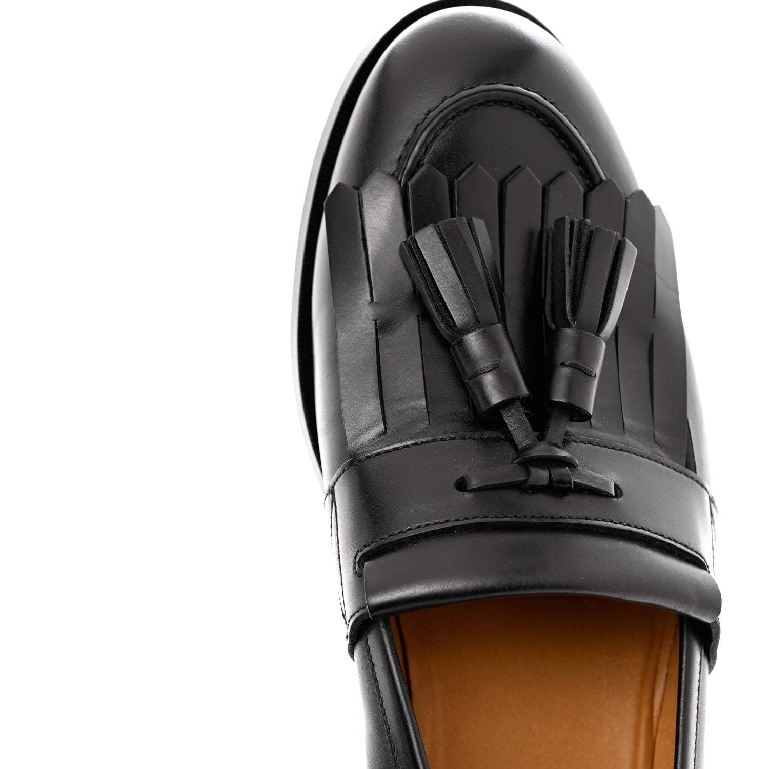Gucci Calfskin Mens Tassel Loafers 8 Black 11 of 17