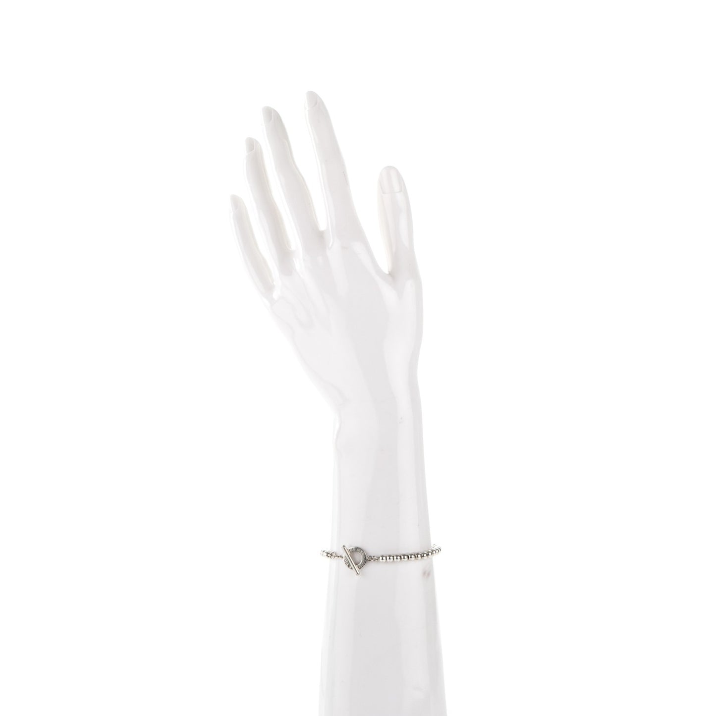 Sterling Silver 4mm Beads Toggle Bracelet