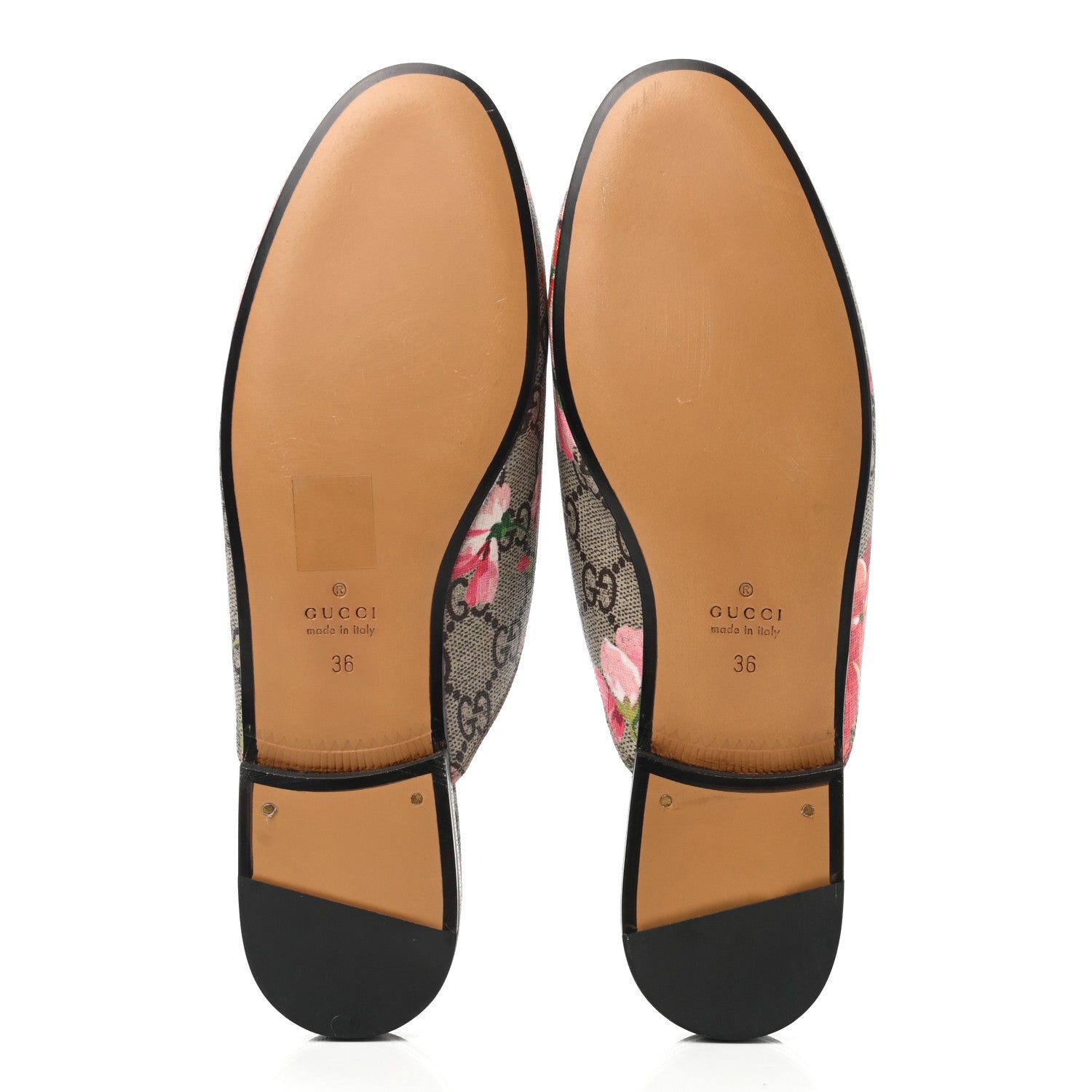 Gucci GG Supreme Monogram Blooms Womens Princetown Slippers 36 Beige Multicolor Dry Rose 5 of 9