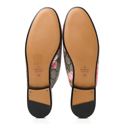 Gucci GG Supreme Monogram Blooms Womens Princetown Slippers 36 Beige Multicolor Dry Rose 5 of 9