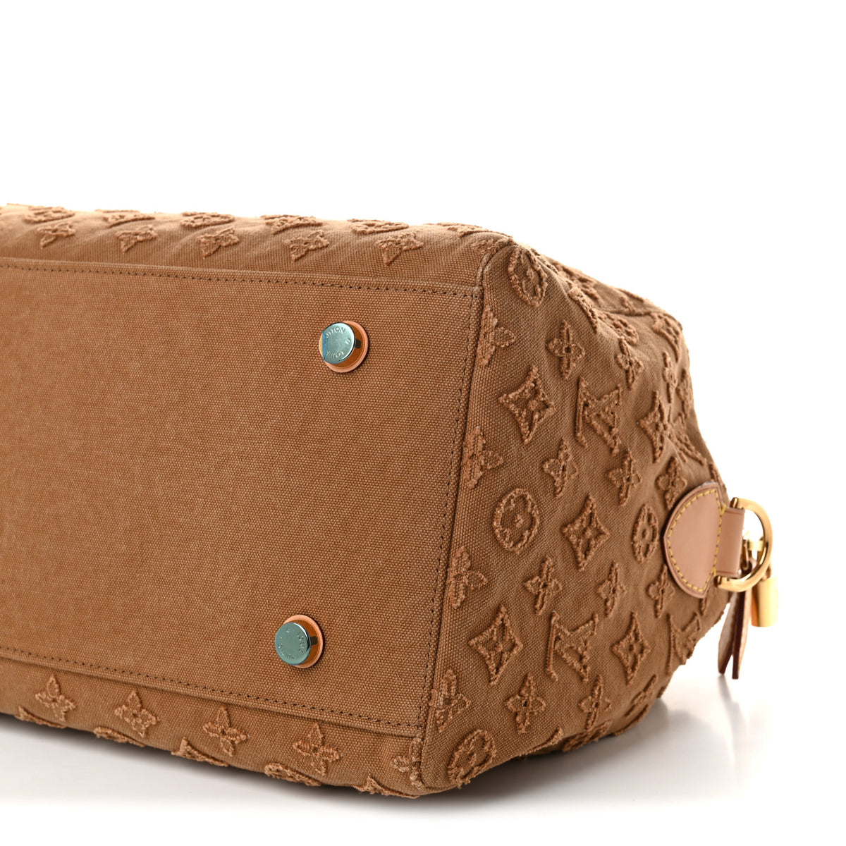 Denim Monogram Stone Speedy Bandouliere 35 Caramel