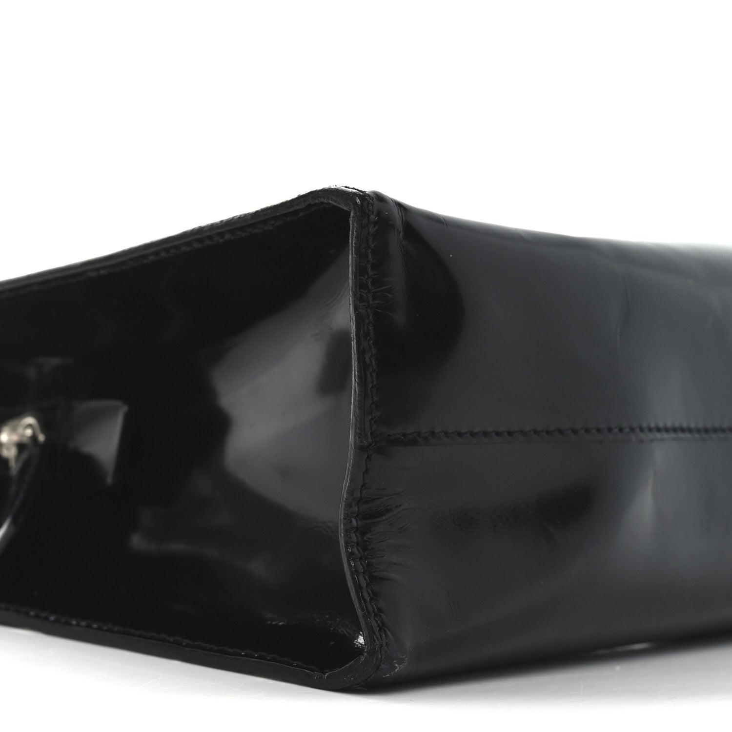 Prada Spazzolato Logo Embossed Tote Black 8 of 9
