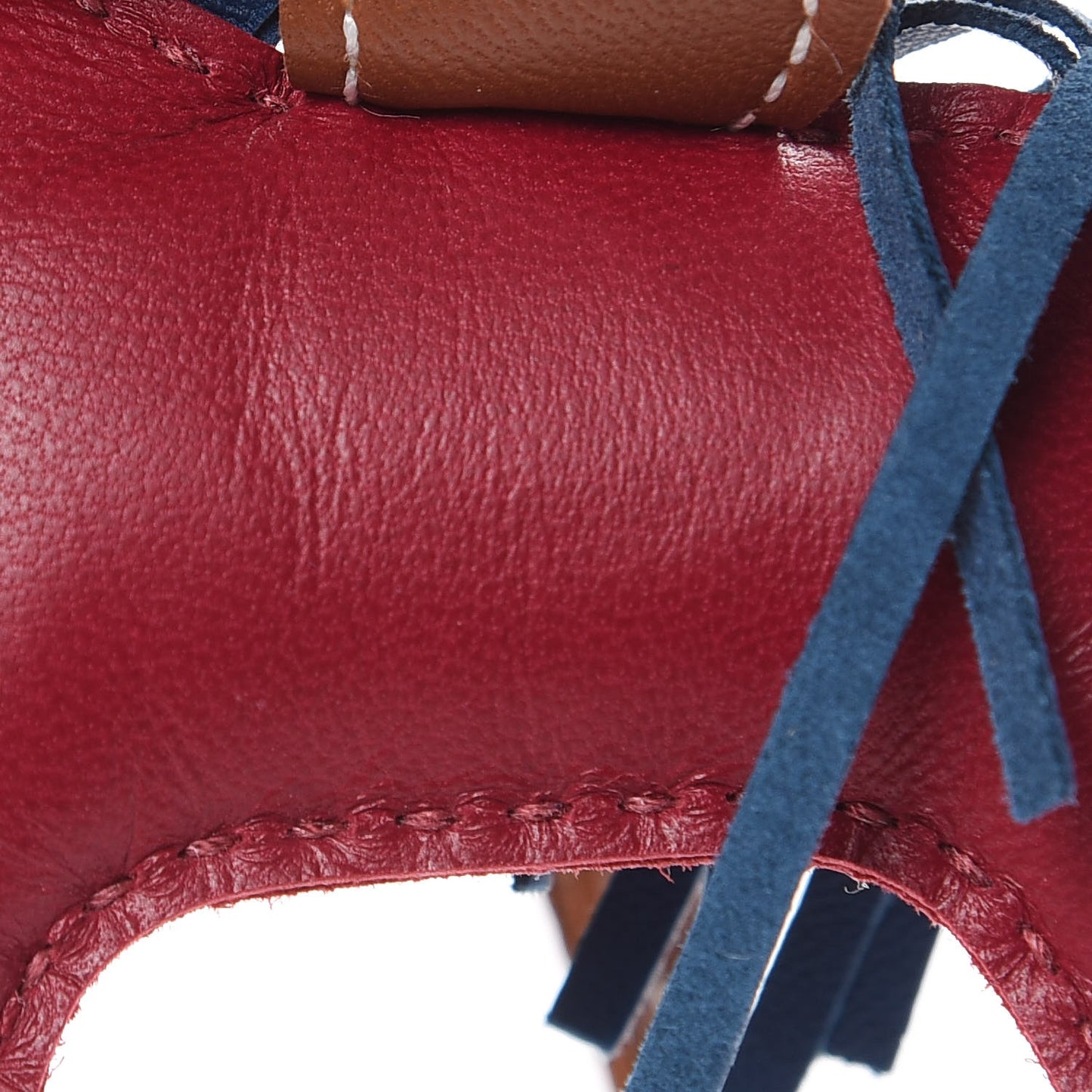 Milo Lambskin Grigri Rodeo Horse Bag Charm PM Bleu de Malte Rubis Fauve