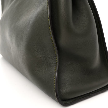 Fendi Vitello Seta Shiny Nappa Medium Peekaboo Iconic Satchel Verde Prato Makeup 15 of 18