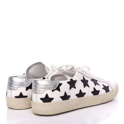 Saint Laurent Calfskin Star Court Sneakers 40 White Black 4 of 10