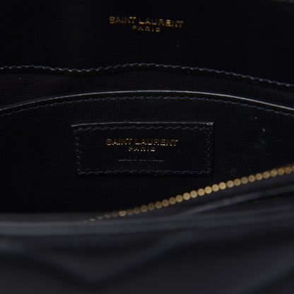 Saint Laurent Calfskin Y Quilted Monogram Small Loulou Chain Satchel Black 8 of 11