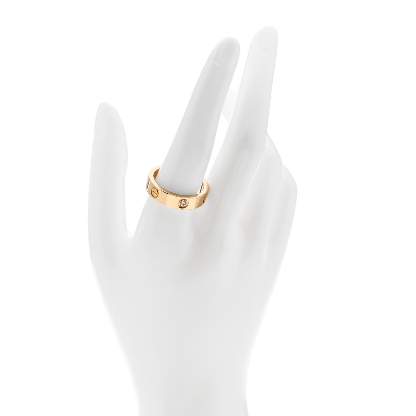 18K Yellow Gold 3 Diamond 5.5mm LOVE Ring 62 10