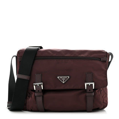 Prada Nylon Vela Messenger Bag Bordeaux 1 of 9
