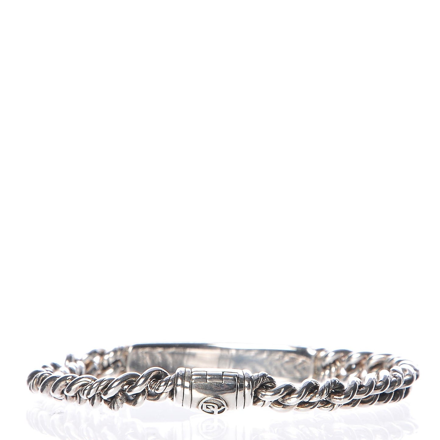 Sterling Silver Diamond 7mm Petite Pave Curb Link Love ID Bracelet