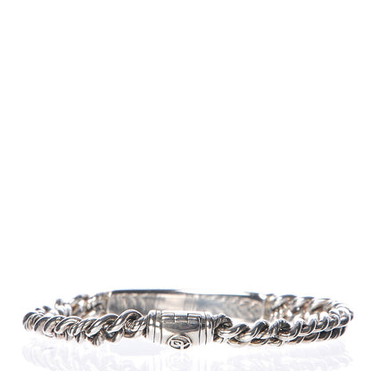 David Yurman Sterling Silver Diamond 7mm Petite Pave Curb Link Love ID Bracelet 3 of 6